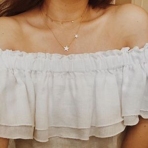 Young Fabulous & Broke Linen Off the Shoulder Top